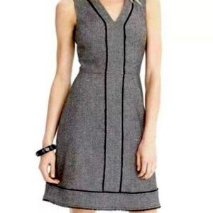 Banana Republic Wool-Blend Herringbone Fringe Trim Dress 10